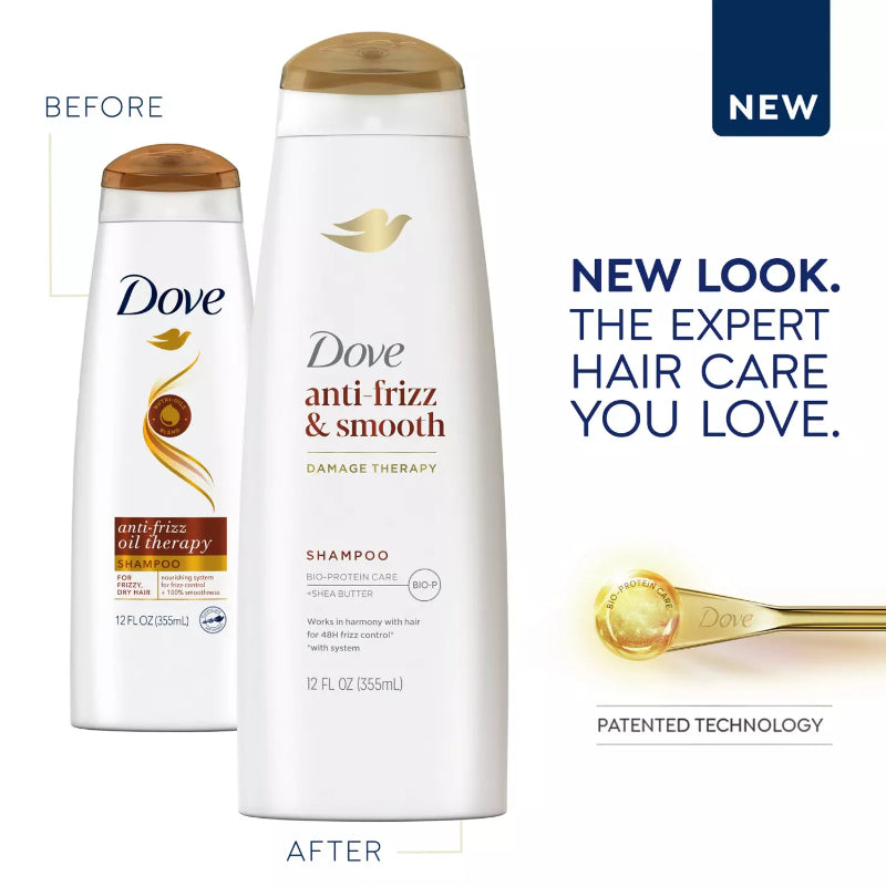 Dove Anti Frizz & Smooth Damage Therapy Shampoo 355ml