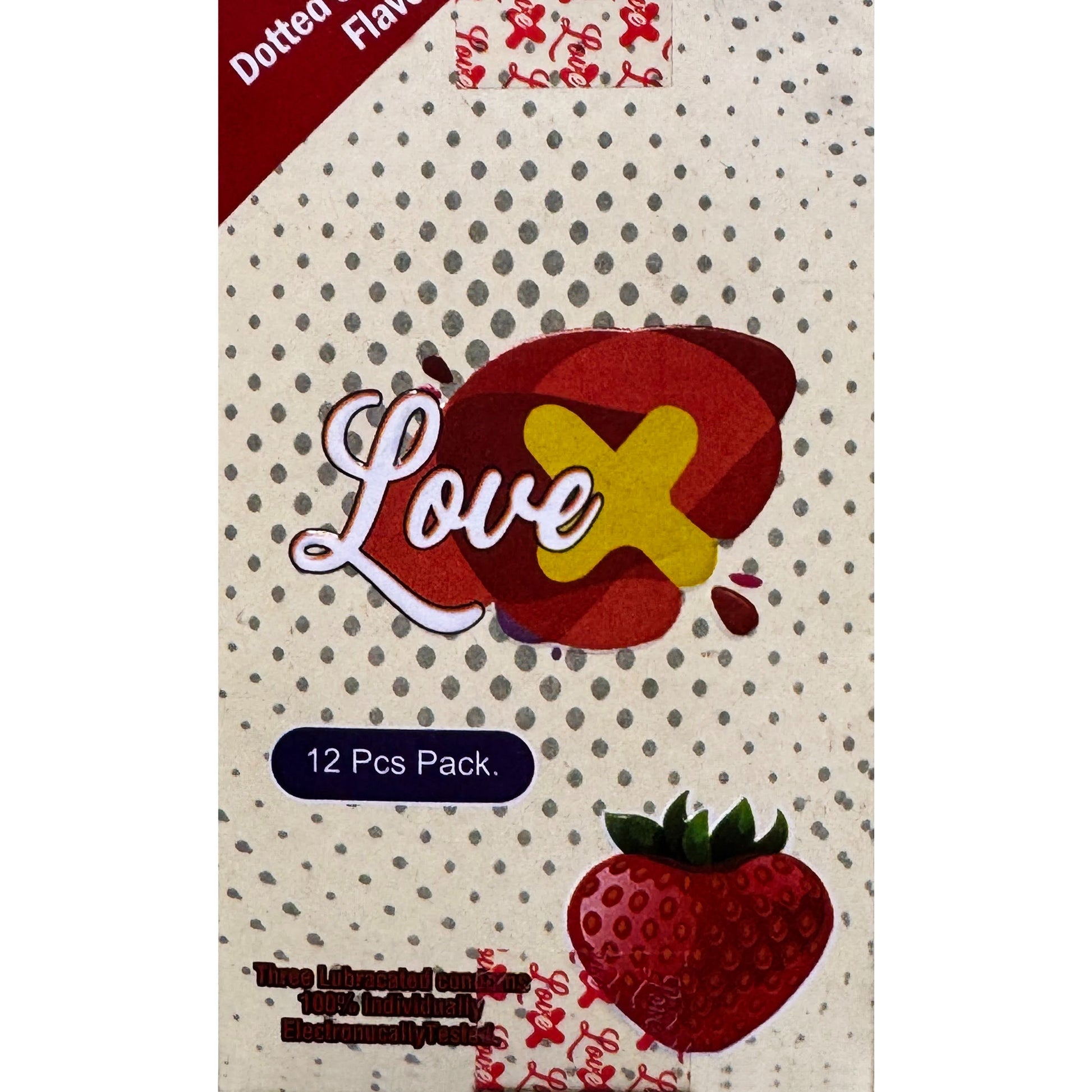 INNO Love X Strawberry Pack of 12 lubricated condoms 100% individually electronically Tested