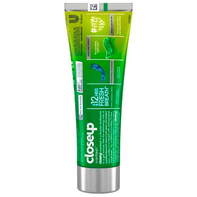 Closeup Everfresh Fluoride Gel Toothpaste Up to 12 Hours Fresh Breath Menthol Paradise 90g