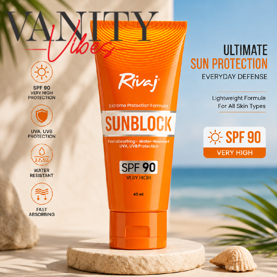 Rivaj Protection Lotion Sunblock, SPF-90- Water Resistant- 40ml