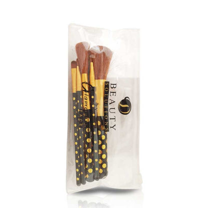 Glamorous Face 8 In 1 Brush Set Pouch (Golden)