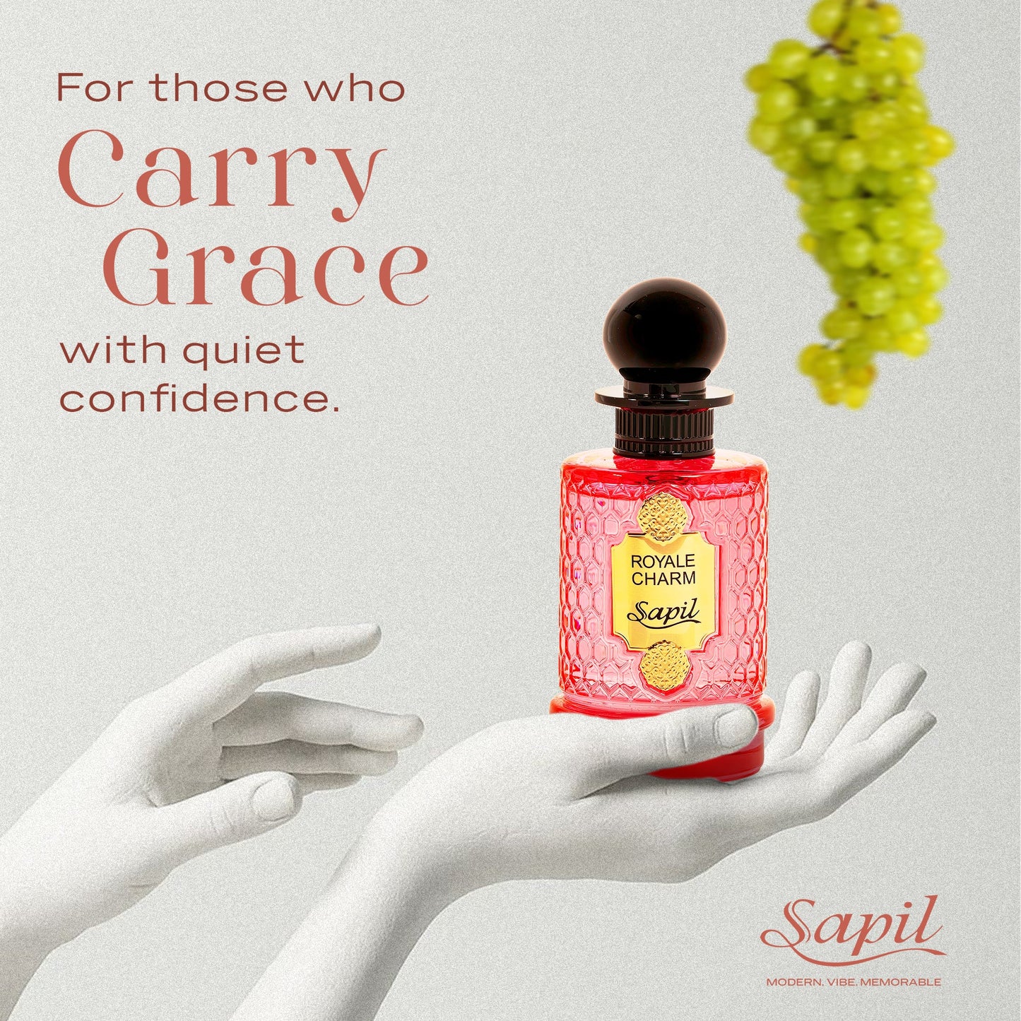 Sapil Royale Charm Eau de Parfum for Men & Women 100ml - Long Lasting Luxury Floral Woody Fragrance Perfume with Elegant Unis