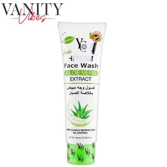 YC Whitening Aloe Vera Extract Face Wash 100 ml Gentle Cleansing, Hydration & Skin Brightening