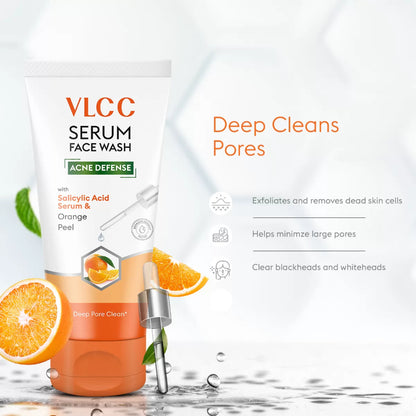 VLCC Acne Defense Serum Face Wash with Salicylic Acid & Orange Peel 150ml