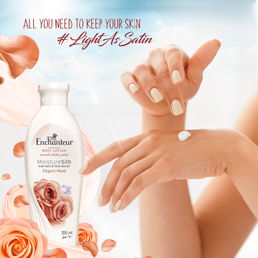 Enchanteur Lotion Perfumed Elegant Musk Satin Smooth Aloevera & Olive Butter 250ml