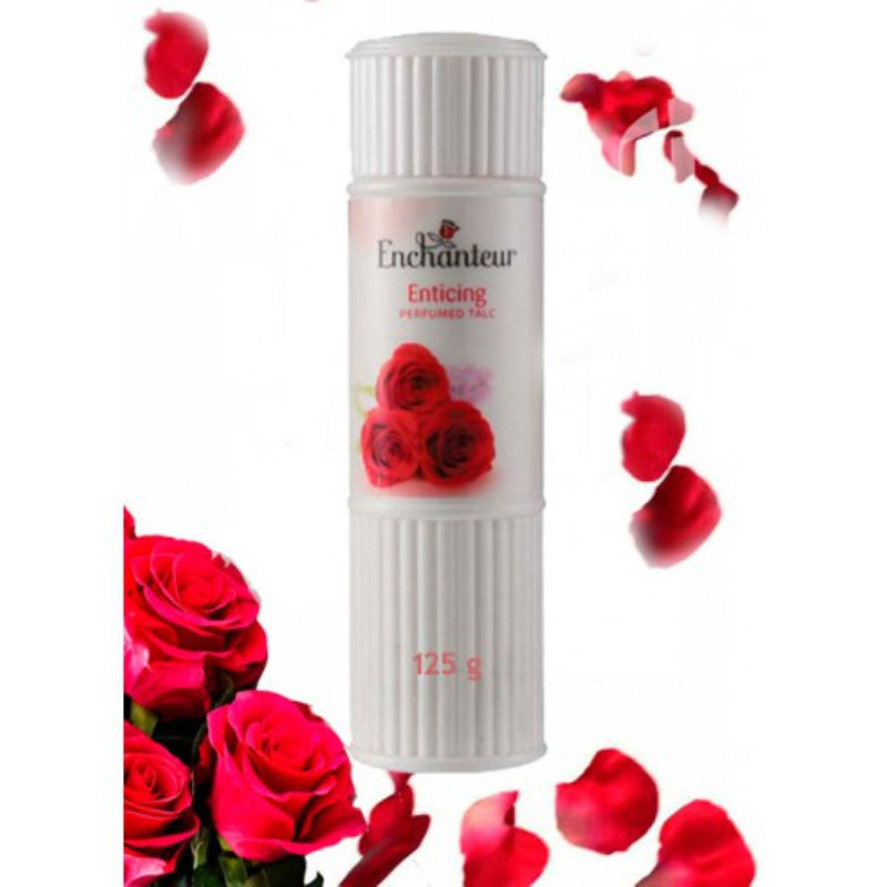 Enchanteur Enticing Perfumed Talcum Powder 125g - Long Lasting Floral Fruity Fragrance Body Powder for Soft Fresh Skin & Odor