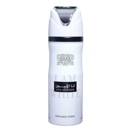 Ana Abiyedh I am white Deodorant Spray 200ml + Najdia Deodorant Spray 200ml by Lattafa (Pack of 2)