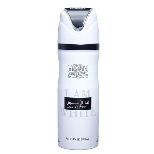 Ana Abiyedh I am white Deodorant Spray 200ml + Najdia Deodorant Spray 200ml by Lattafa (Pack of 2)