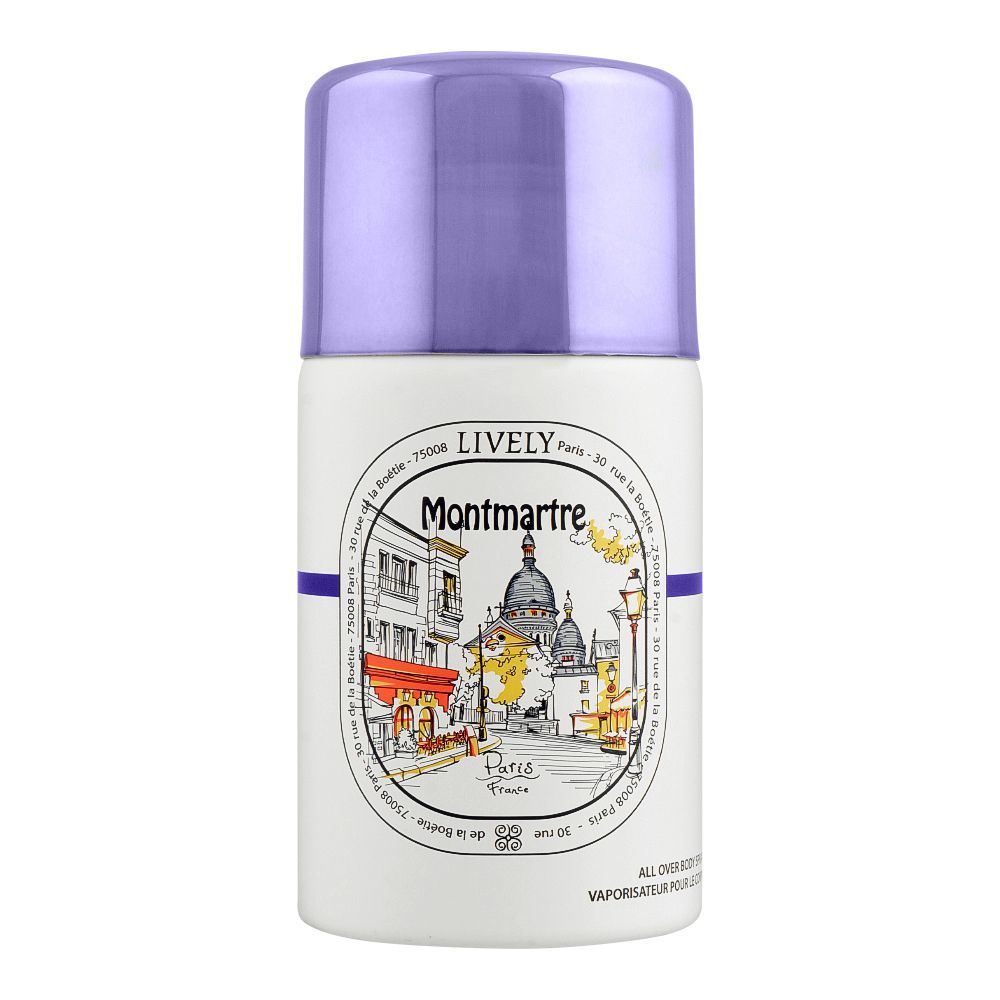 Lively Paris Montmartre Body Spray for Men 250ml Long-Lasting Fresh & Masculine Fragrance