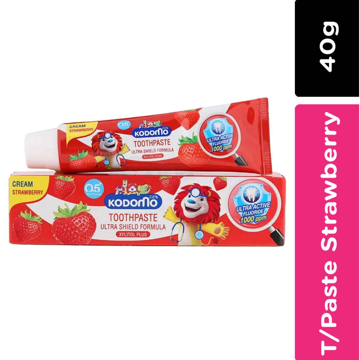 Kodomo Lion Strawberry 0.5+ Yrs Cream Tooth Paste 40g
