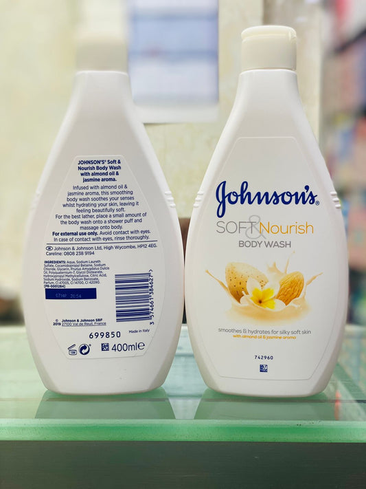 Johnson’s Baby Soft & Nourish Body Wash 400ml - Almond Oil & Jasmine Aroma for Gentle Baby Care