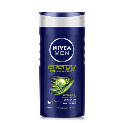 Nivea Men 3 in 1 Energy 24H Fresh Effect Shower Gel 250 ML