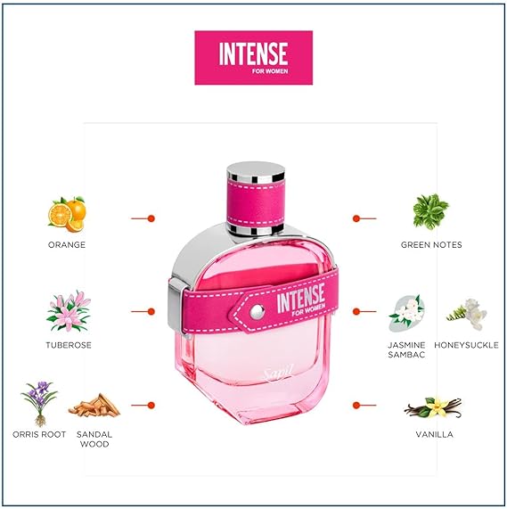 Sapil Intense Eau de Parfum for Women 100ml - Long Lasting Floral Fruity Perfume with Elegant Feminine Fragrance for Daily We
