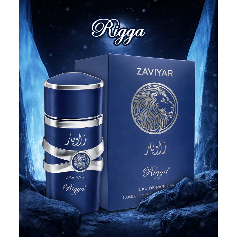 Rigga Zaviyar Blue Eau De Parfum 100ml – Long Lasting Fresh Aquatic Woody Fragrance Perfume for Men Strong Masculine Daily We