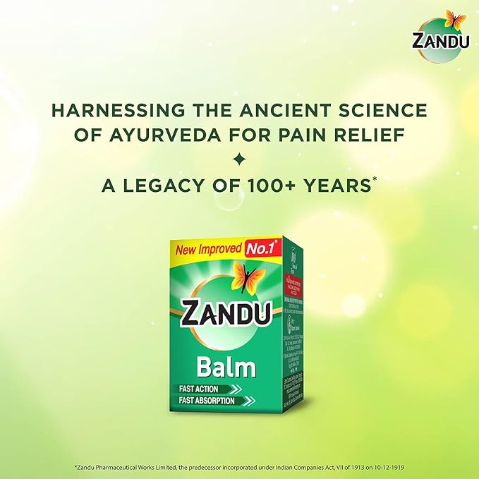 Zandu Balm 25ml - Fast Relief Herbal Pain Relief Balm for Headache, Body Pain, Cold & Muscle Relaxation