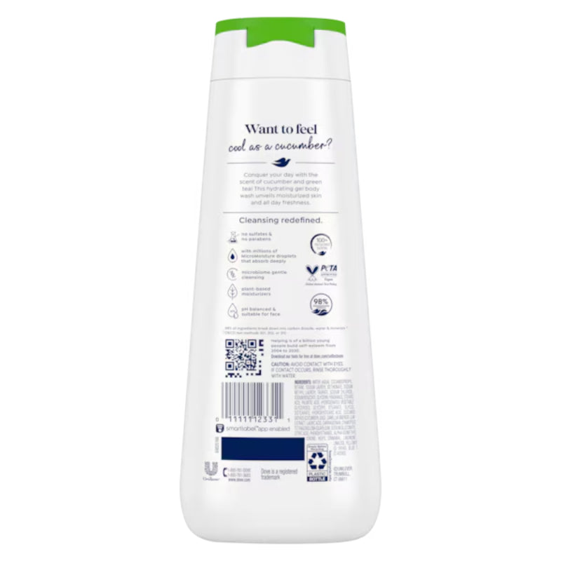 Dove Refreshing Cucumber & Green Tea Scent Body Wash 20 fl oz-591ml