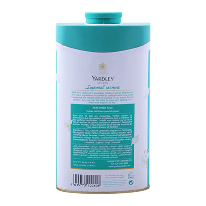 Yardley London Imperial Jasmine Perfumed Talcum Powder 250g - Luxury Floral Jasmine Fragrance Body Talc for Long Lasting Fres