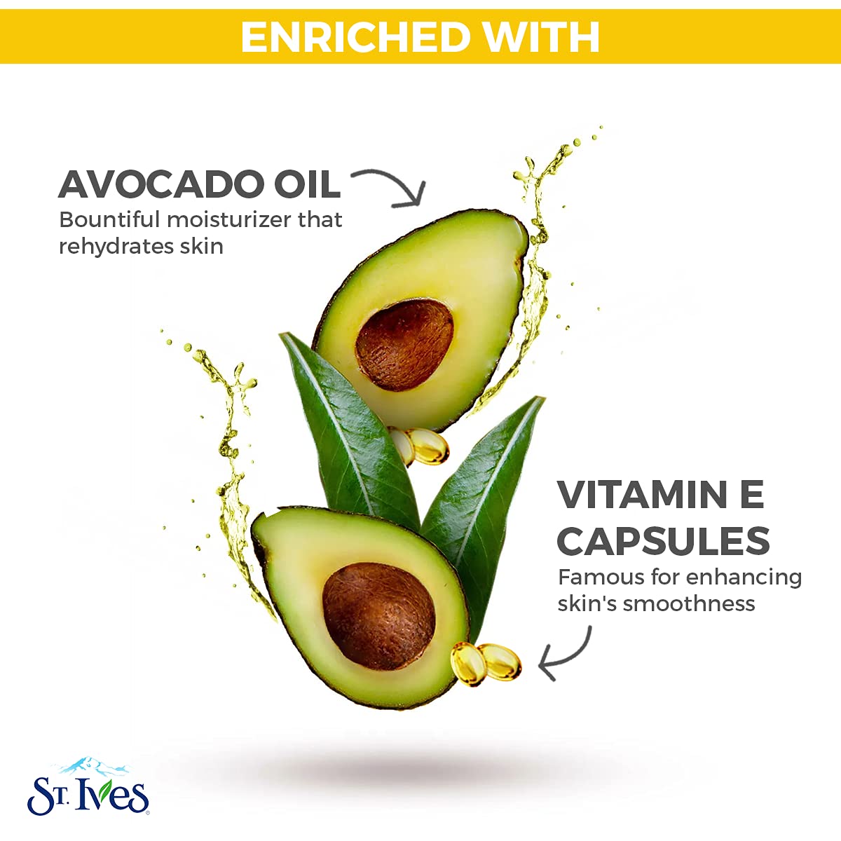 St. Ives Hydrating Vitamin E & Avocado Body Lotion Paraben Free 621ml