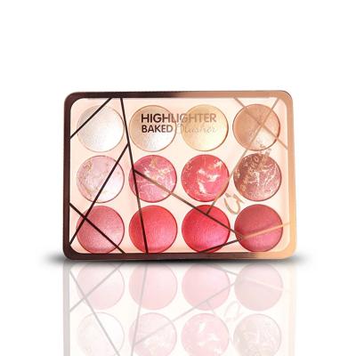 Glamorous Face 12 Color Highlighter & Blush On Palette (01)