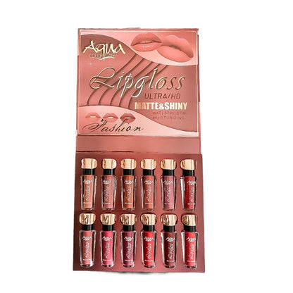 Aqua Color Line 12 Pieces Lip Gloss (Group:B)