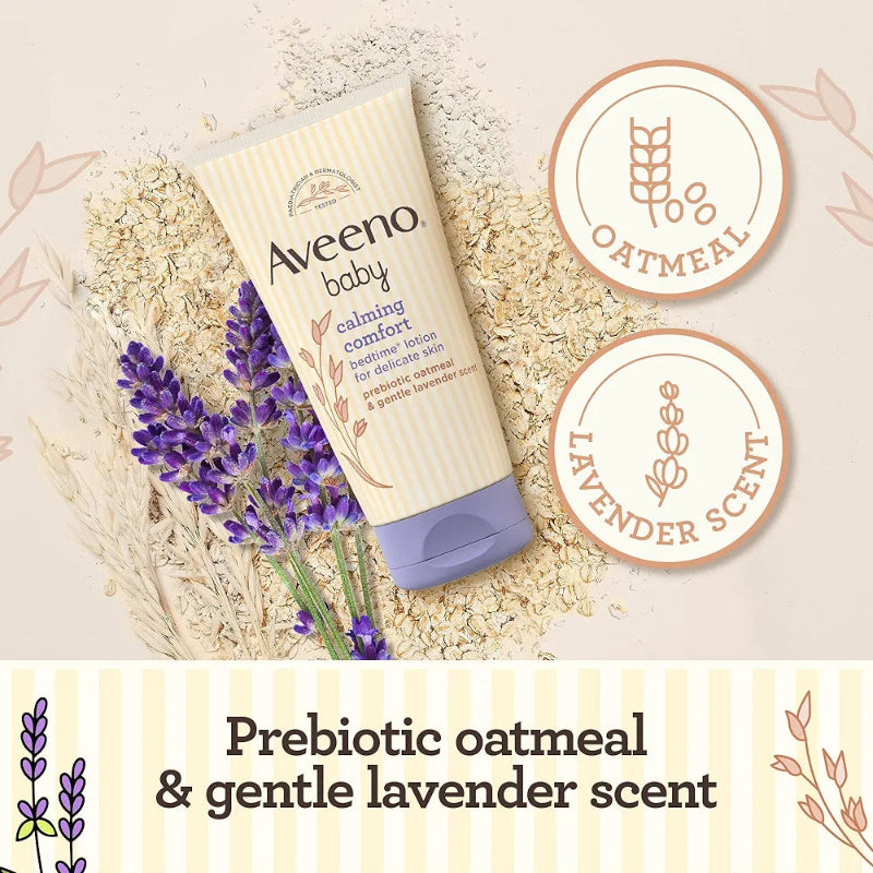 Aveeno Baby Calming Comfort Bedtime Lotion 150ml - Gentle Soothing & Moisturizing Lotion for Delicate & Sensitive Skin