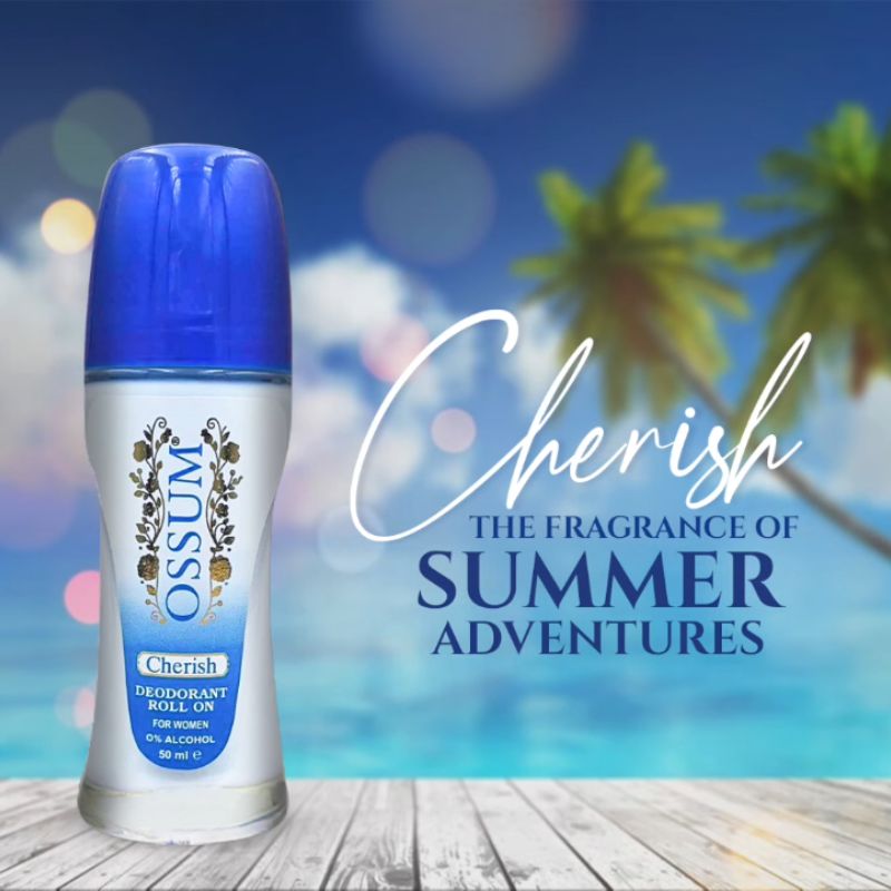 Ossum Cherish Deodorant Roll-On for Women 50ml 0% Alcohol Long-Lasting Freshness