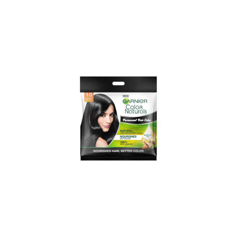 Garnier Color Naturals Hair Color Sachet 1.0 Natural Black 30 ml Nourishing & Long-Lasting Color