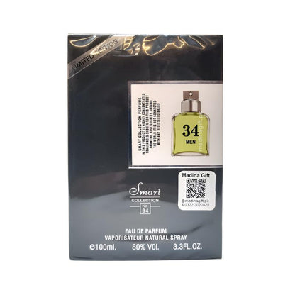Smart Collection 34 Men Limited Edition Eau De Parfum 100ml – Long Lasting Bold Masculine Fragrance Spray