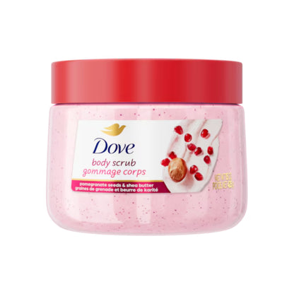 Dove Exfoliating Body Scrub Pomegranate Seeds & Shea Butter 425g – Gommage Corps Body Polish for Smooth & Soft Skin