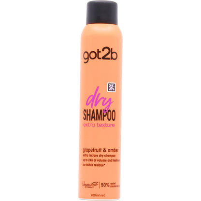 Schwarzkopf Got2b Dry Shampoo with Grapefruit & Amber 200 ml Extra Texture & Fresh Oil Control