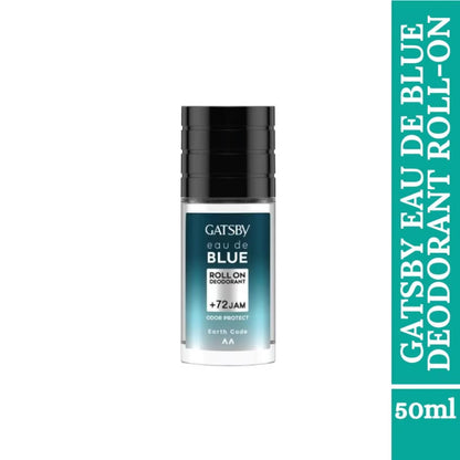 Gatsby Eau de Blue Roll-On Deodorant 50ml – 72H Odor Protection Earth Code