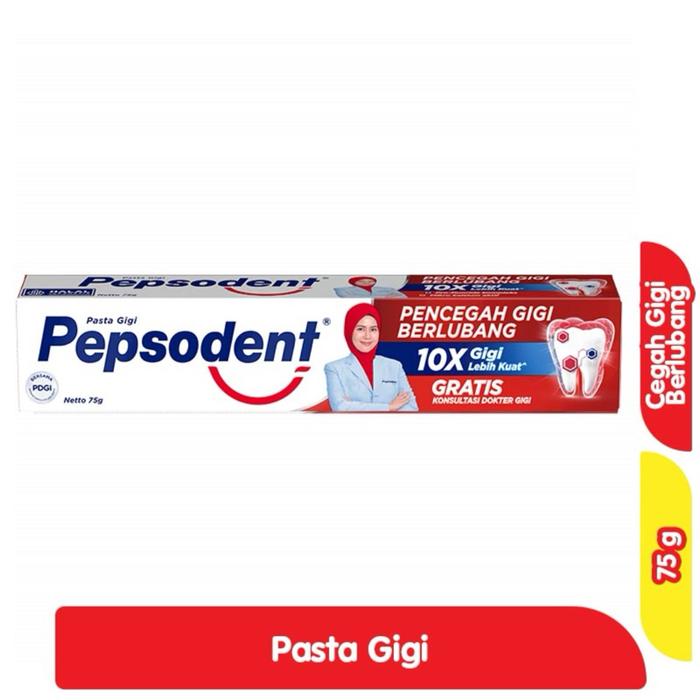 Pepsodent Anti-Cavity Toothpaste 75g 10× Stronger Teeth Protection Formula