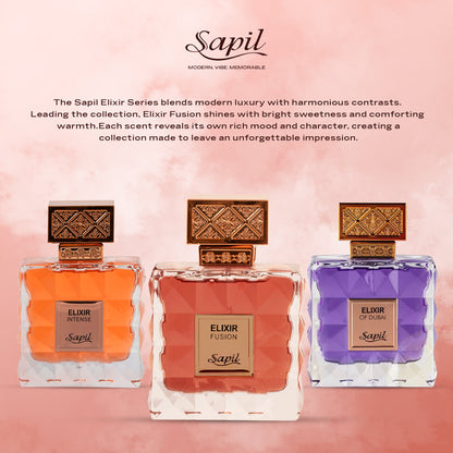 Sapil Elixir Fusion Eau de Toilette for Men & Women 100ml - Long Lasting Fresh Woody Aromatic Fragrance Perfume with All Day 