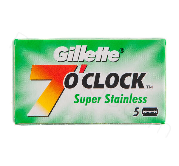 Gillette 7’O Clock Super Stainless Double Edge Razor Blades 100pcs (20x5) - Sharp & Durable Shaving Blades