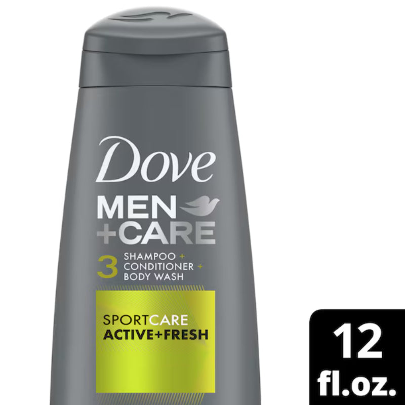 Dove Men+Care Sport Care Active + Fresh with Citrus Shots 3-in-1 Shampoo + Conditioner + Body Wash 355ml