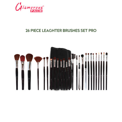 Glamorous Face 26 Piece Leather Brushset Pro.