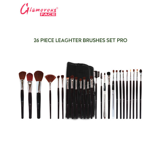 Glamorous Face 26 Piece Leather Brushset Pro.