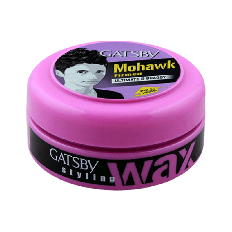 Gatsby Mohawk Firmed Ultimate & Shaggy Hair Styling Wax 75g - Extra Strong Hold Wax for Bold Mohawk Styles, Textured Finish &