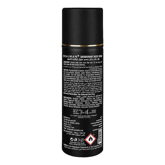 Real Man Fresh Mood Deodorant Body Spray 150ml Long‑Lasting Fresh Masculine Fragrance