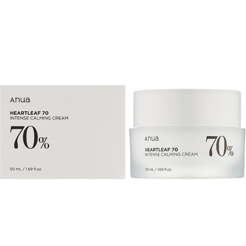 Anua Heartleaf 70% Intense Calming Cream 50 ml Soothes & Strengthens Sensitive Skin (K Beauty)