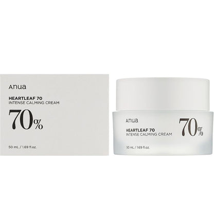 Anua Heartleaf 70% Intense Calming Cream 50 ml Soothes & Strengthens Sensitive Skin (K Beauty)