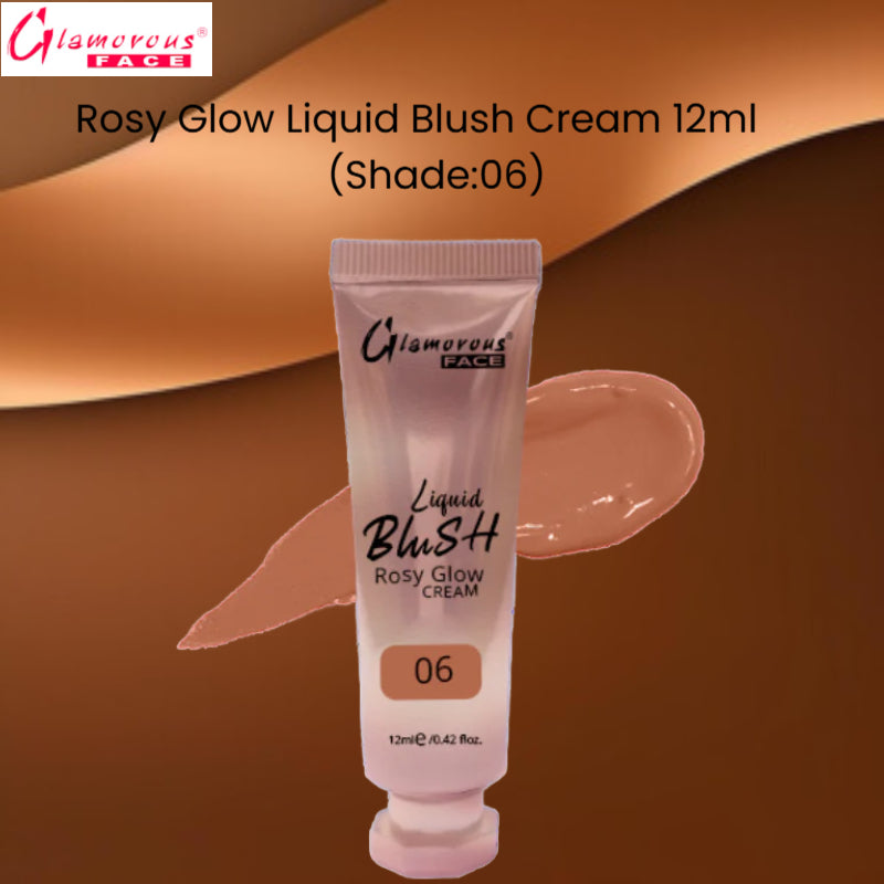 Glamorous Face Rosy Glow Liquid Blush Cream 12ml (Shade:06)