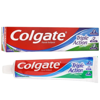 Colgate Triple Action Original Mint Toothpaste 125ml Cavity Protection, Fresh Breath & Strong Teeth