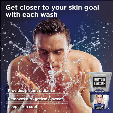 Emami Smart and Handsome Instant Glow Face Wash 50g for Men - Deep Cleansing Oil Control Brightening Face Wash for Fresh & Cl