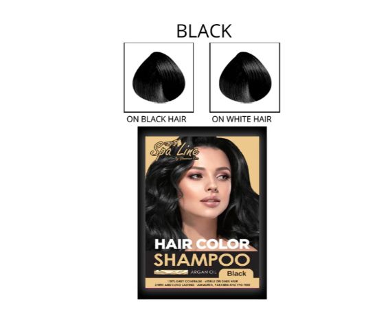 Spa Line Hair Color Shampoo 30Ml (Black)