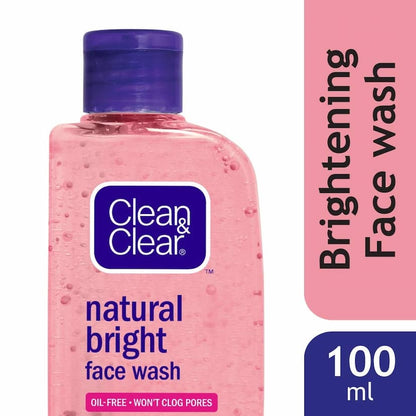 Clean & Clear Natural Bright Face Wash 100ml – Brightening Daily Cleanser for Clear, Smooth & Healthy Glowing Skin