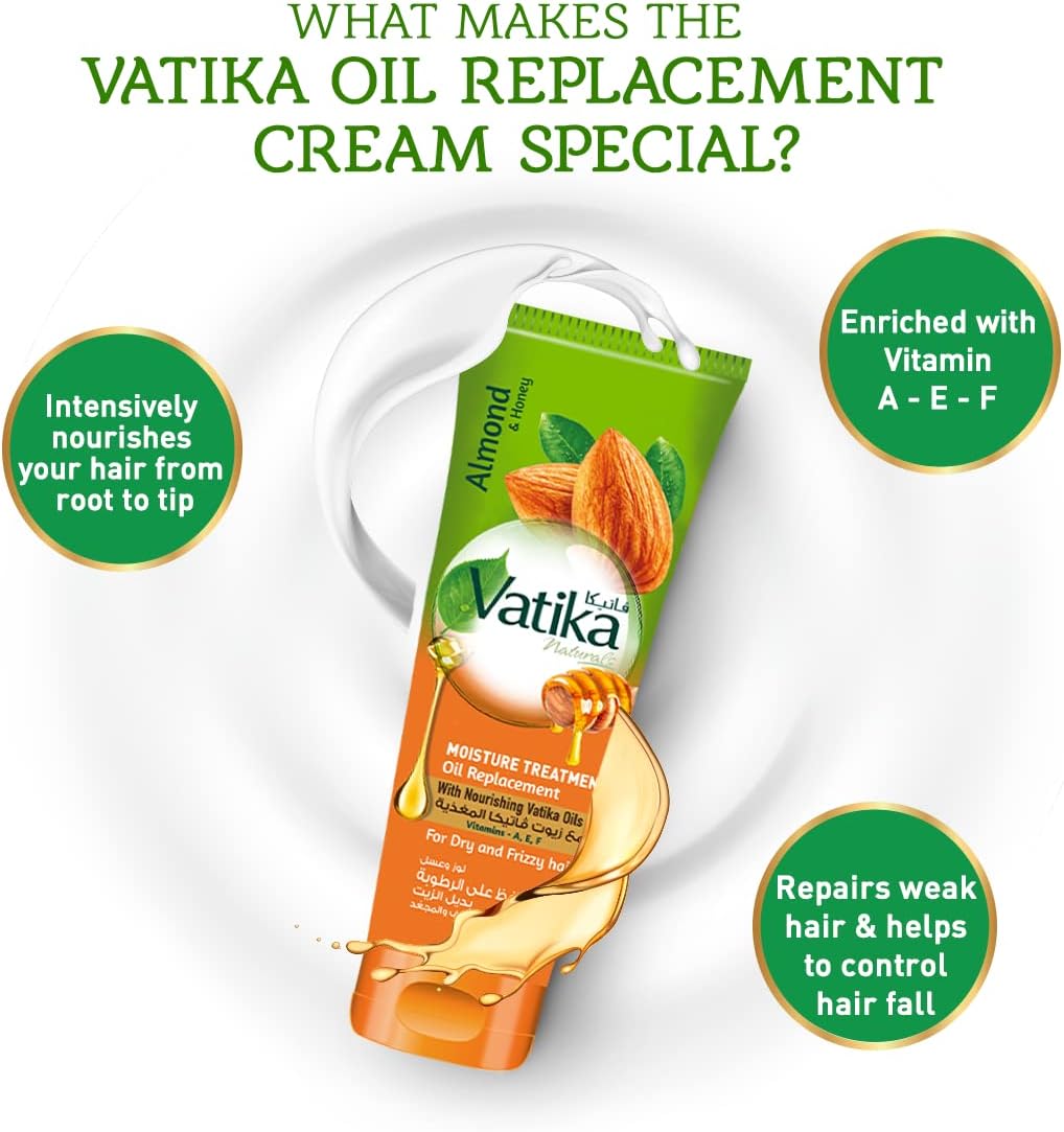 Vatika Naturals Almond & Honey Moisture Treatment Oil Replacement 200ml For Dry & Frizzy Hair