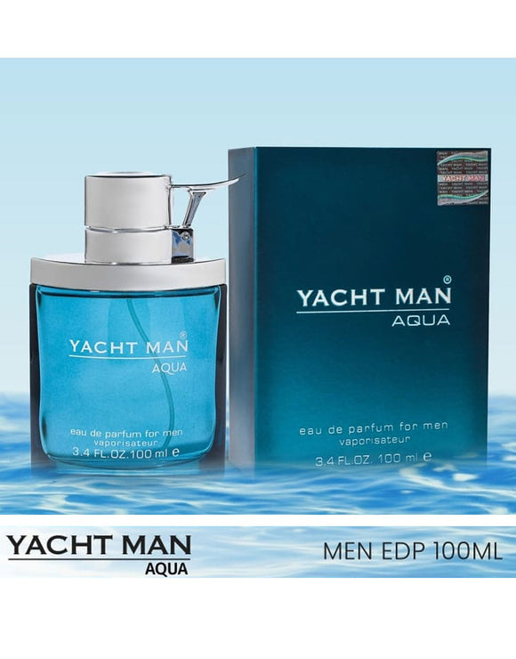 Yachtman Yacht Man Aqua Eau de Parfum for Men 100ml - Long Lasting Fresh Aquatic Masculine Luxury Fragrance Spray
