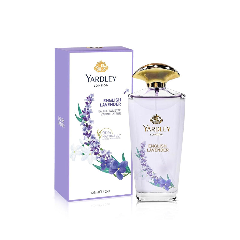 Yardley London English Lavender Eau De Toilette for Women 125ml – Classic Floral Lavender Fragrance Perfume with Soothing Fre