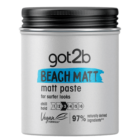 Schwarzkopf Got2b Beach Matt Paste Chill Hold 100ml Matte Finish & Casual Texture Styling